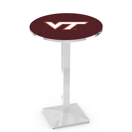 Holland Bar Stool Co 36" Chrome Virginia Tech Pub Table L217C3628VATech